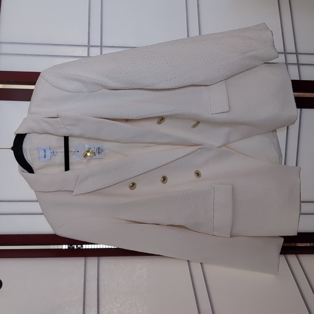 NWT XL Nine West cream double breasted blazer